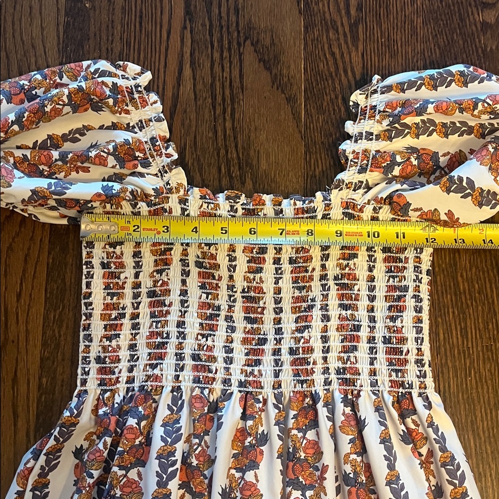 o.p.t Women’s Daphne Square Neck Smocked Maxi Dress Tiered Multicolor Floral M - Picture 6 of 13